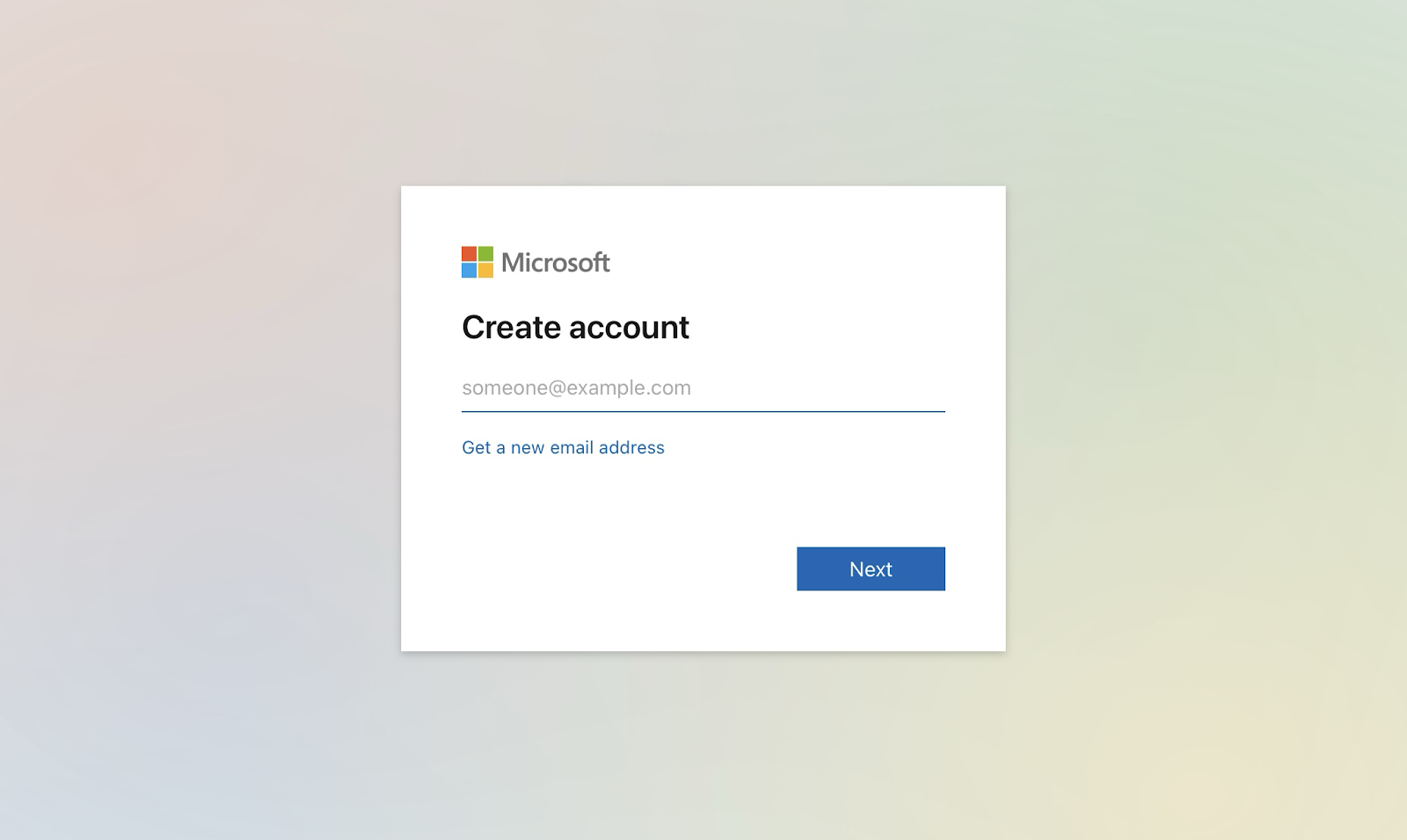 Microsoft sign up