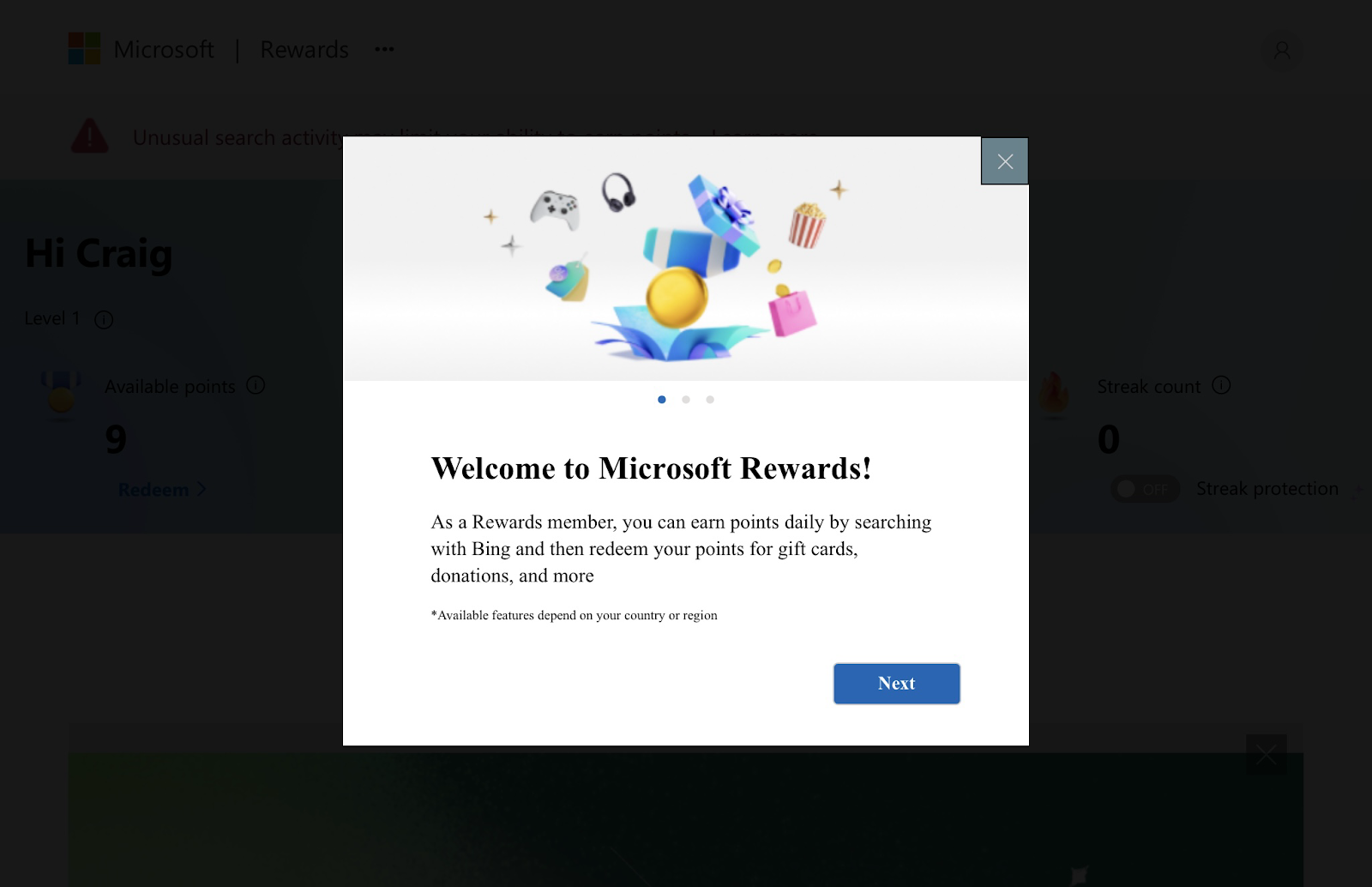 Welcome to Microsoft Rewards