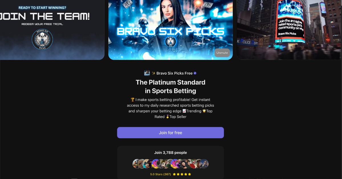 bravo six picks whop