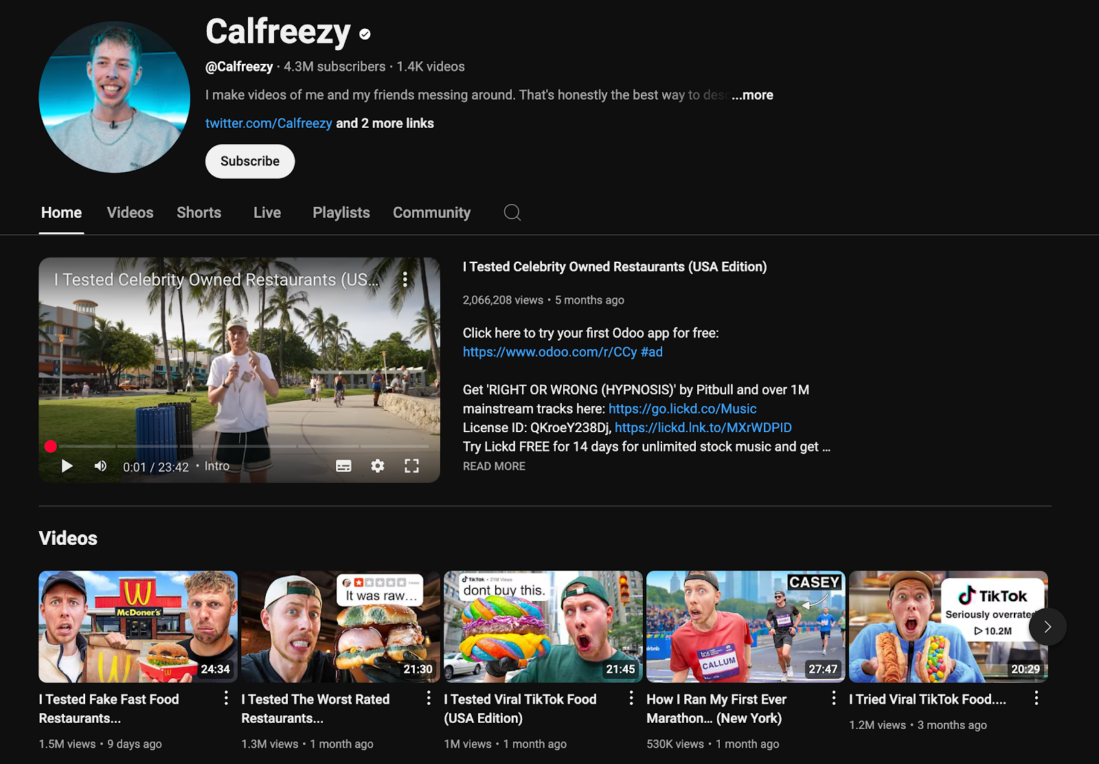calfreezy youtube