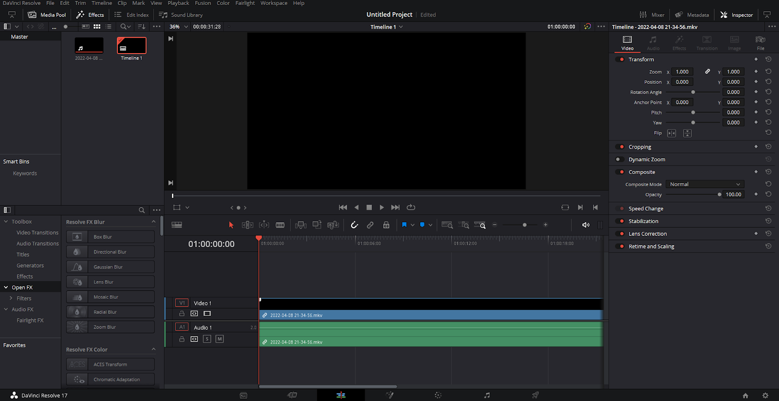 editing video davinci