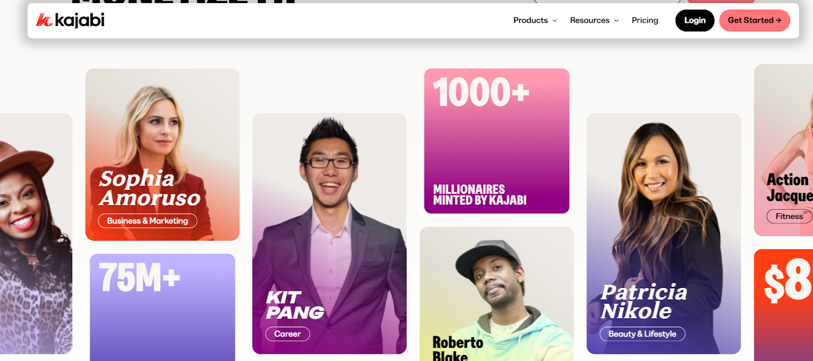 kajabi homepage screenshot