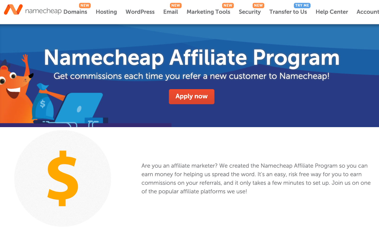 namecheap affiliate page