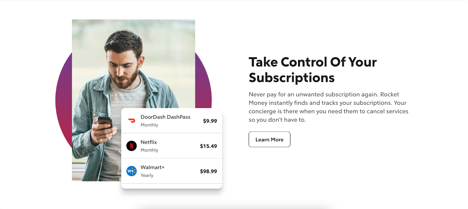 rocket money subscriptions feature