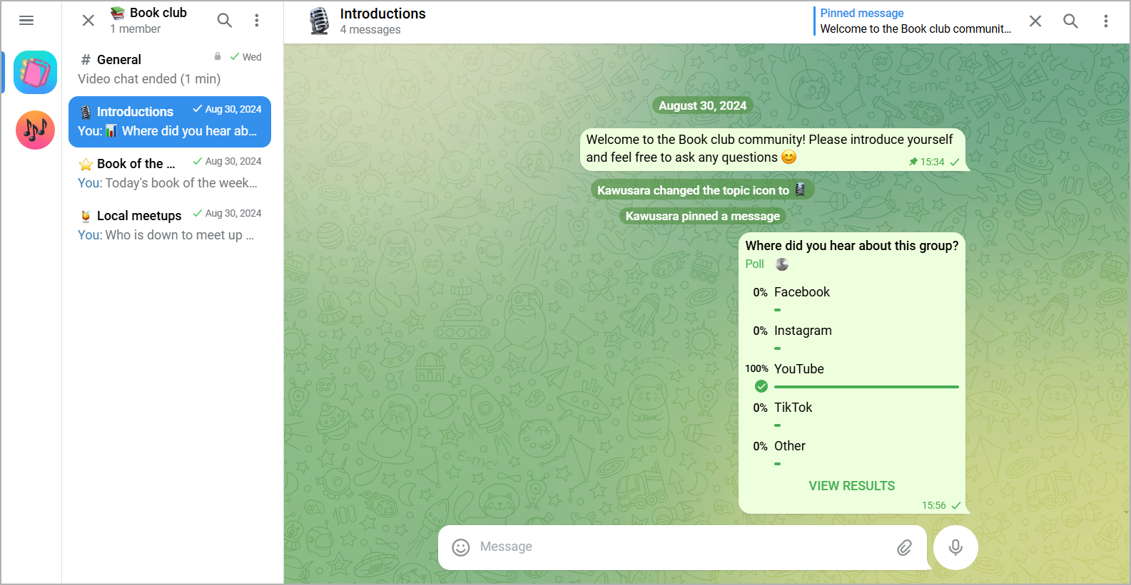 telegram platform sync