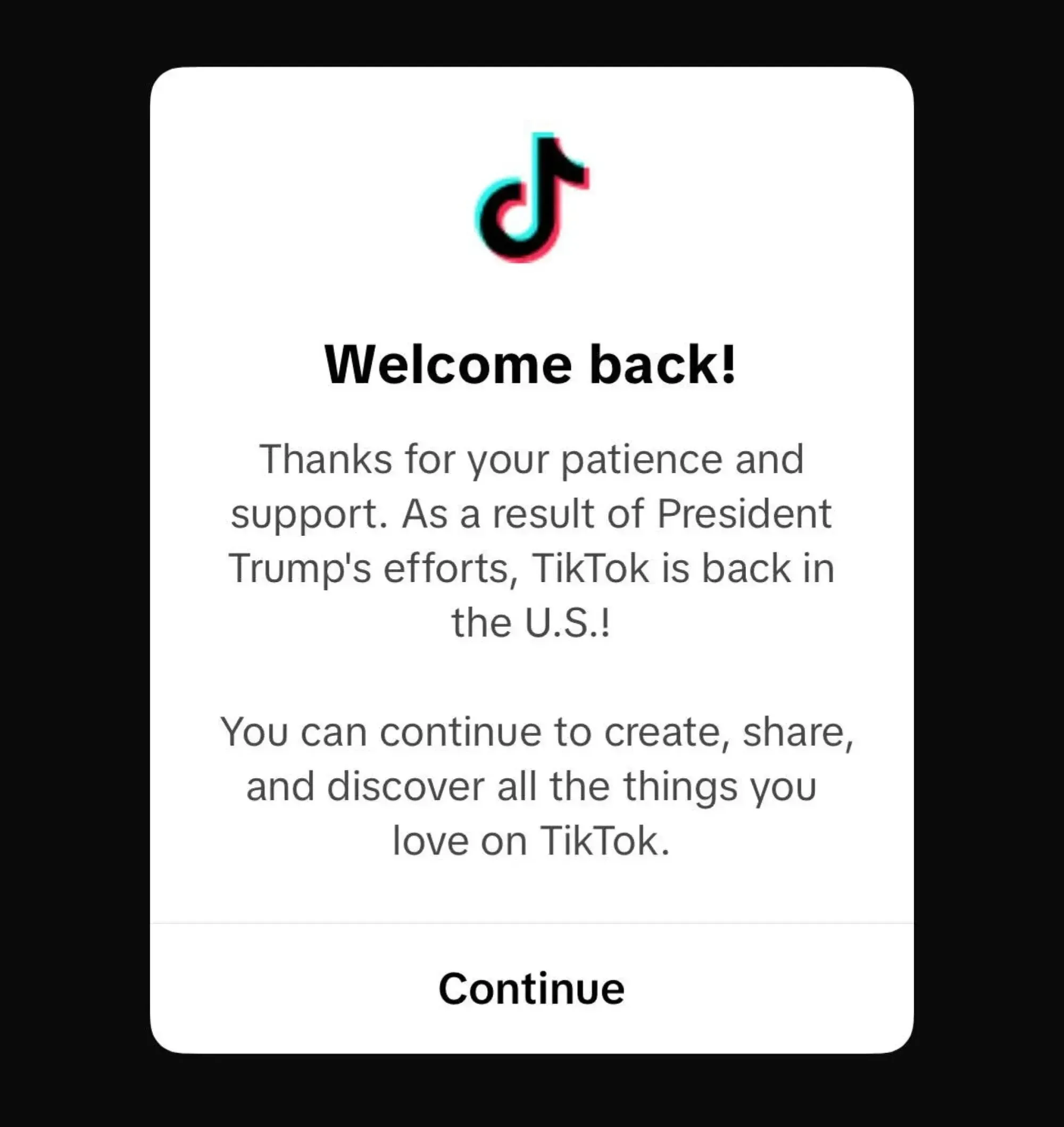 tiktok is back