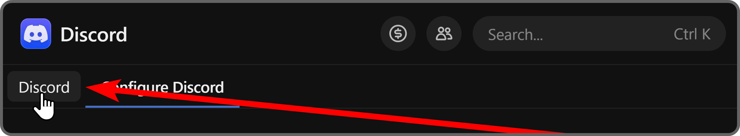The Preview as user button of the Discord app on Whop
