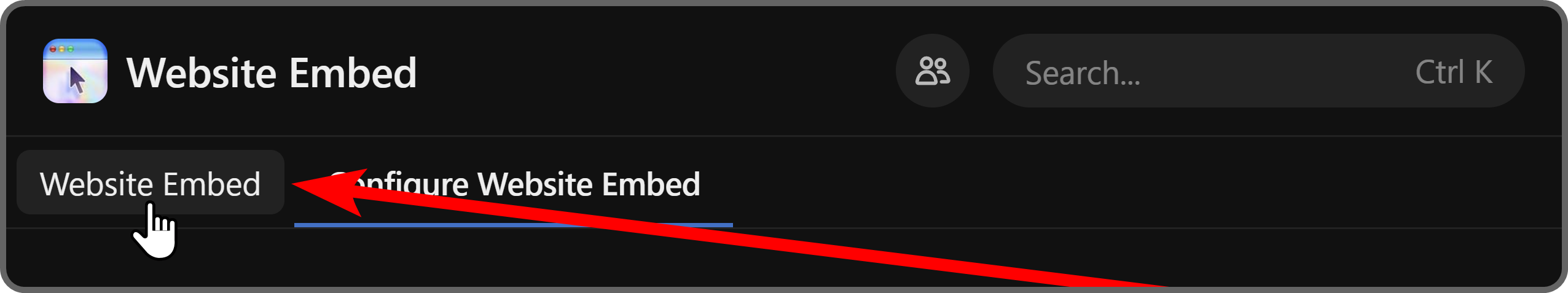 The regular preview button of the Website Embed app on Whop