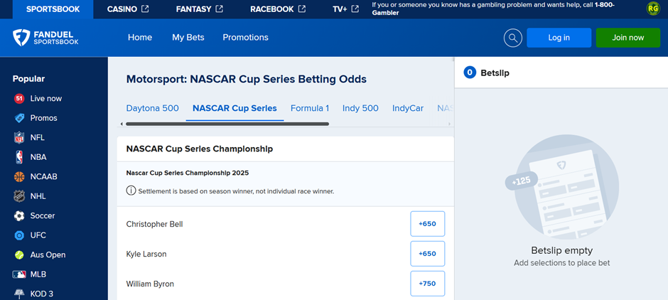 fanduel nascar