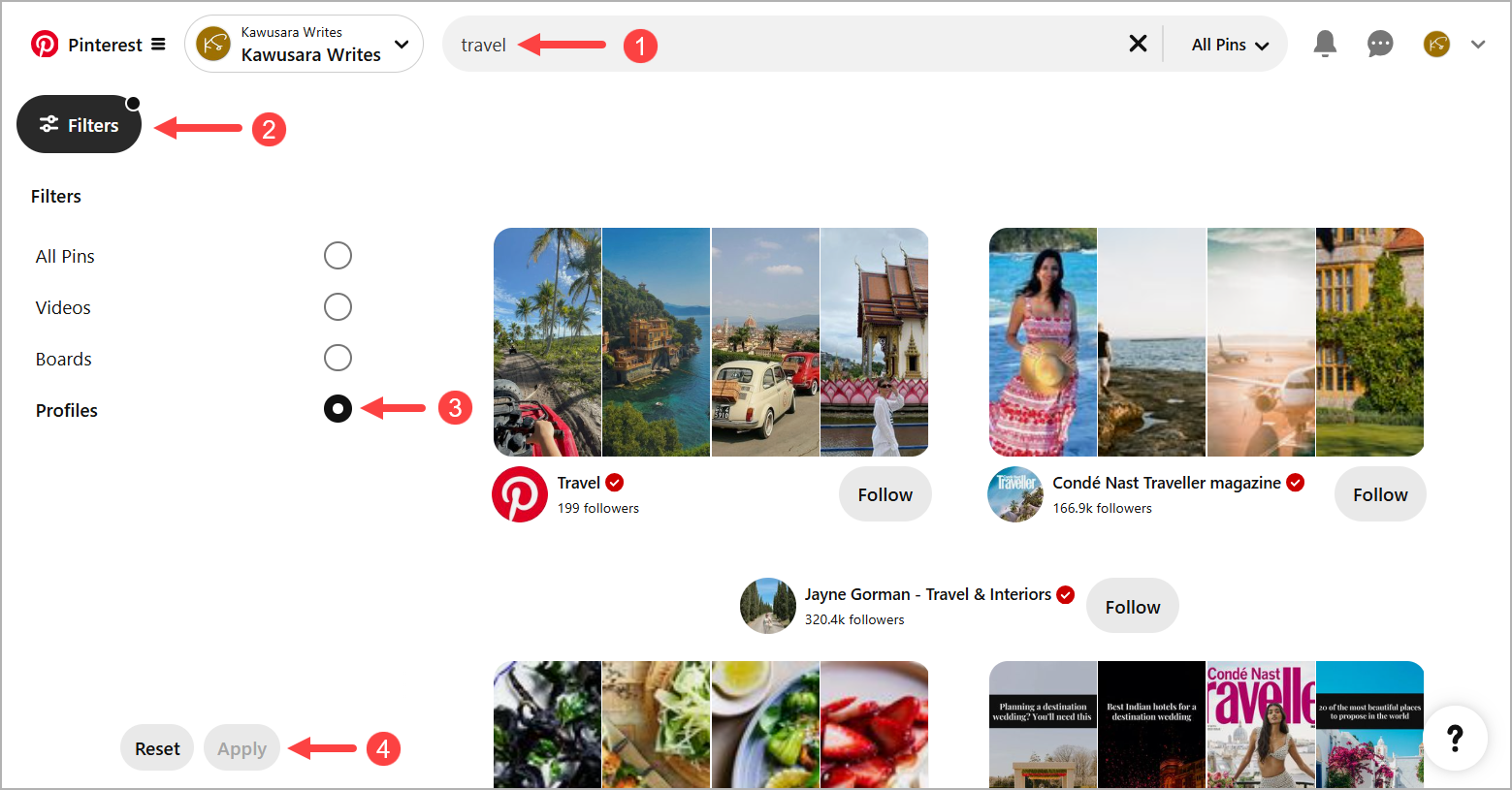 follow pinterest accounts