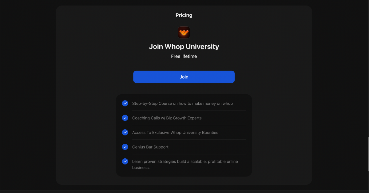 join whop uni