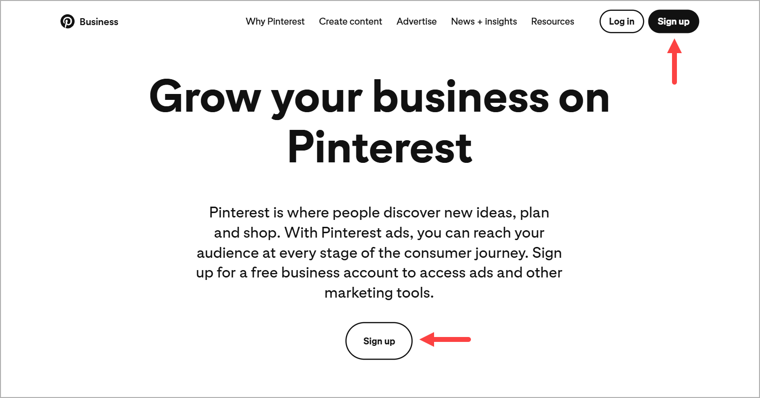pinterest business account