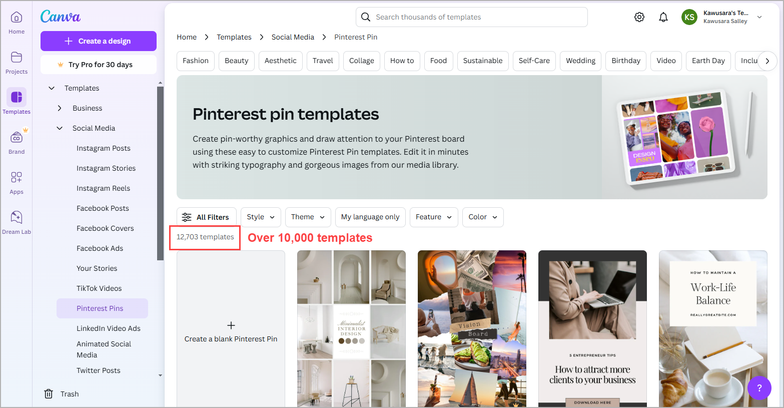 pinterset pin templates
