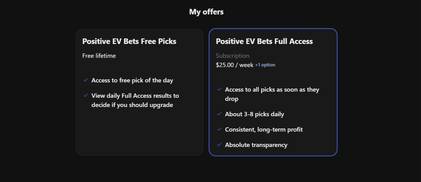 positive ev bets pricing