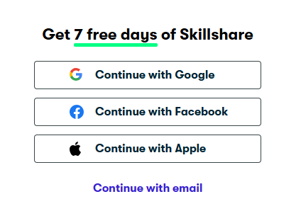 skillshare sign up