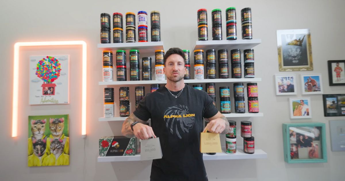 troy in front of supplements