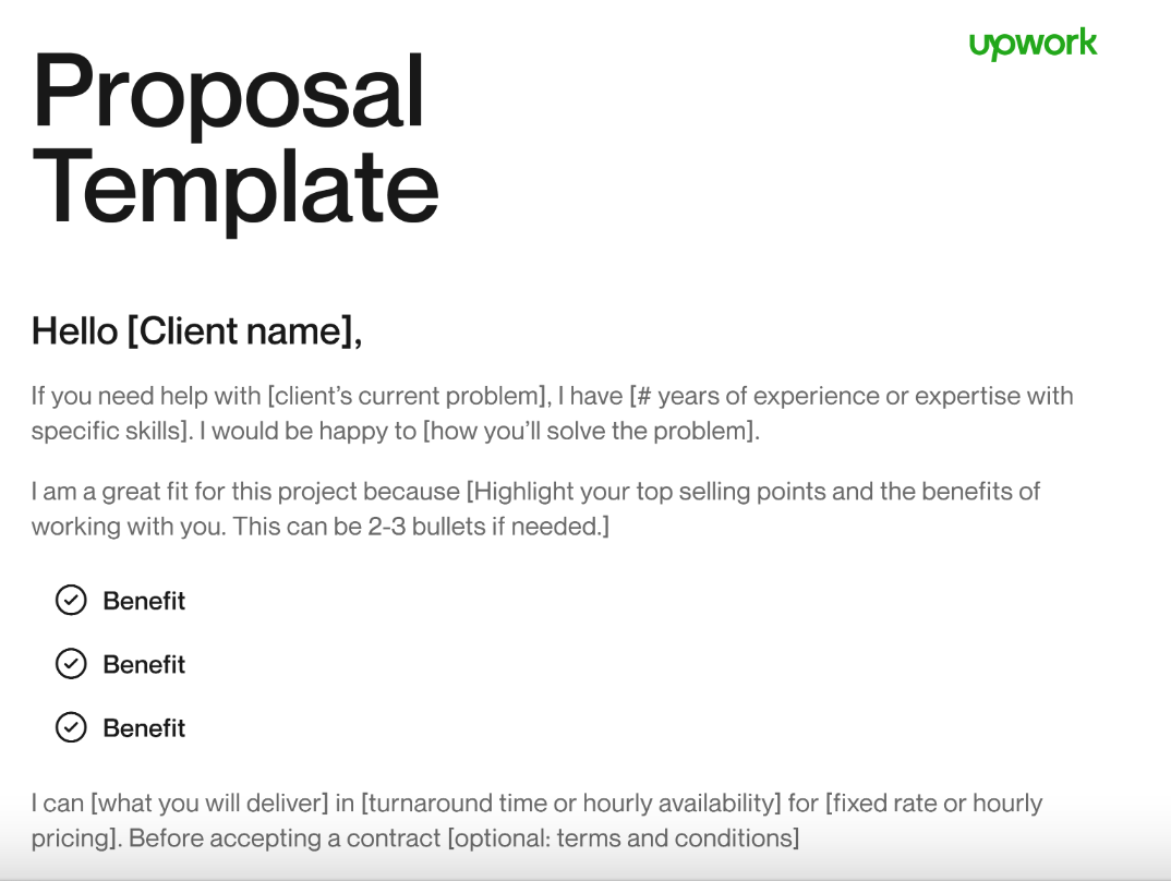 upwork proposal template