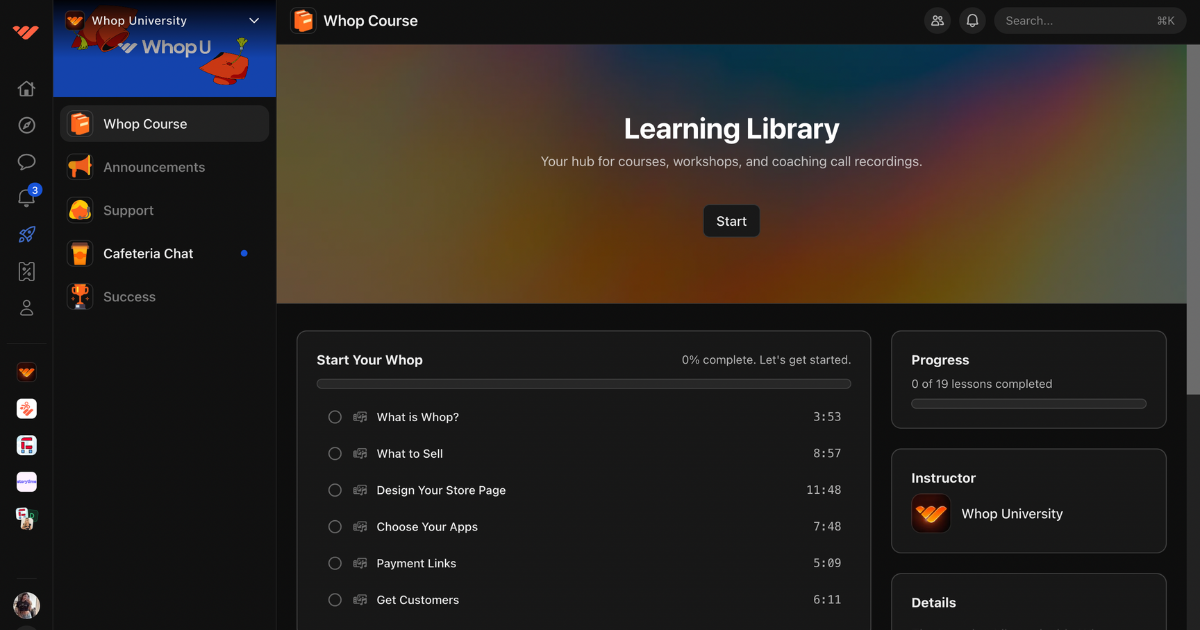 whop uni learning library