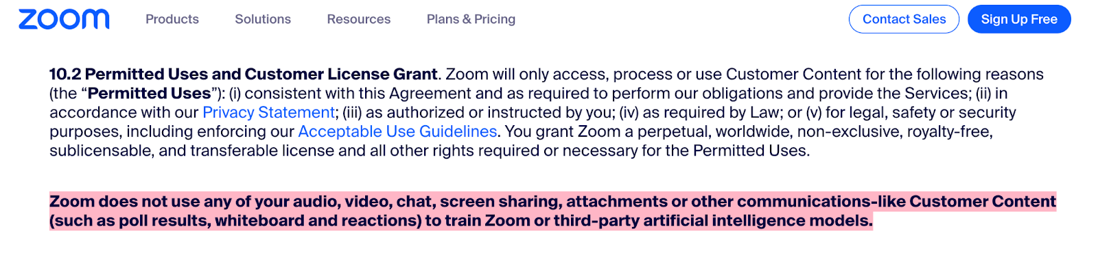 zoom ai policy