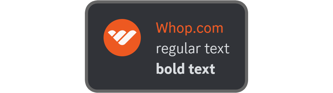 Difference between regular and bold formatted text on Discord
