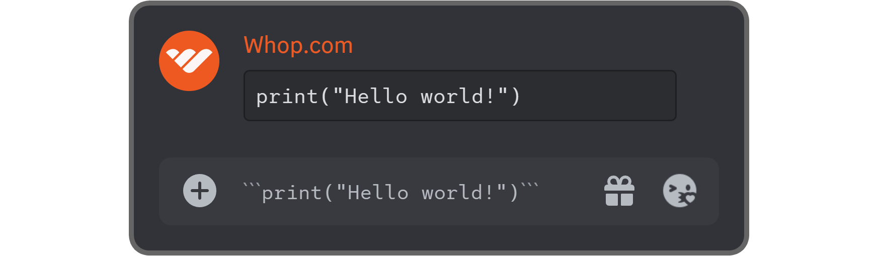 Code block formatting on Discord