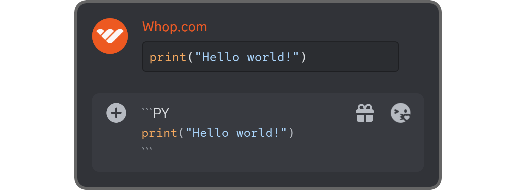 Code block formatting on Discord