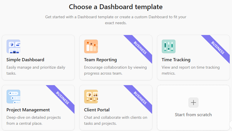 clickup dashboard