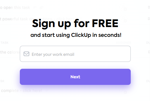 clickup signup