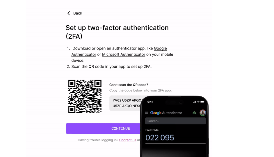 freetrade authenticator