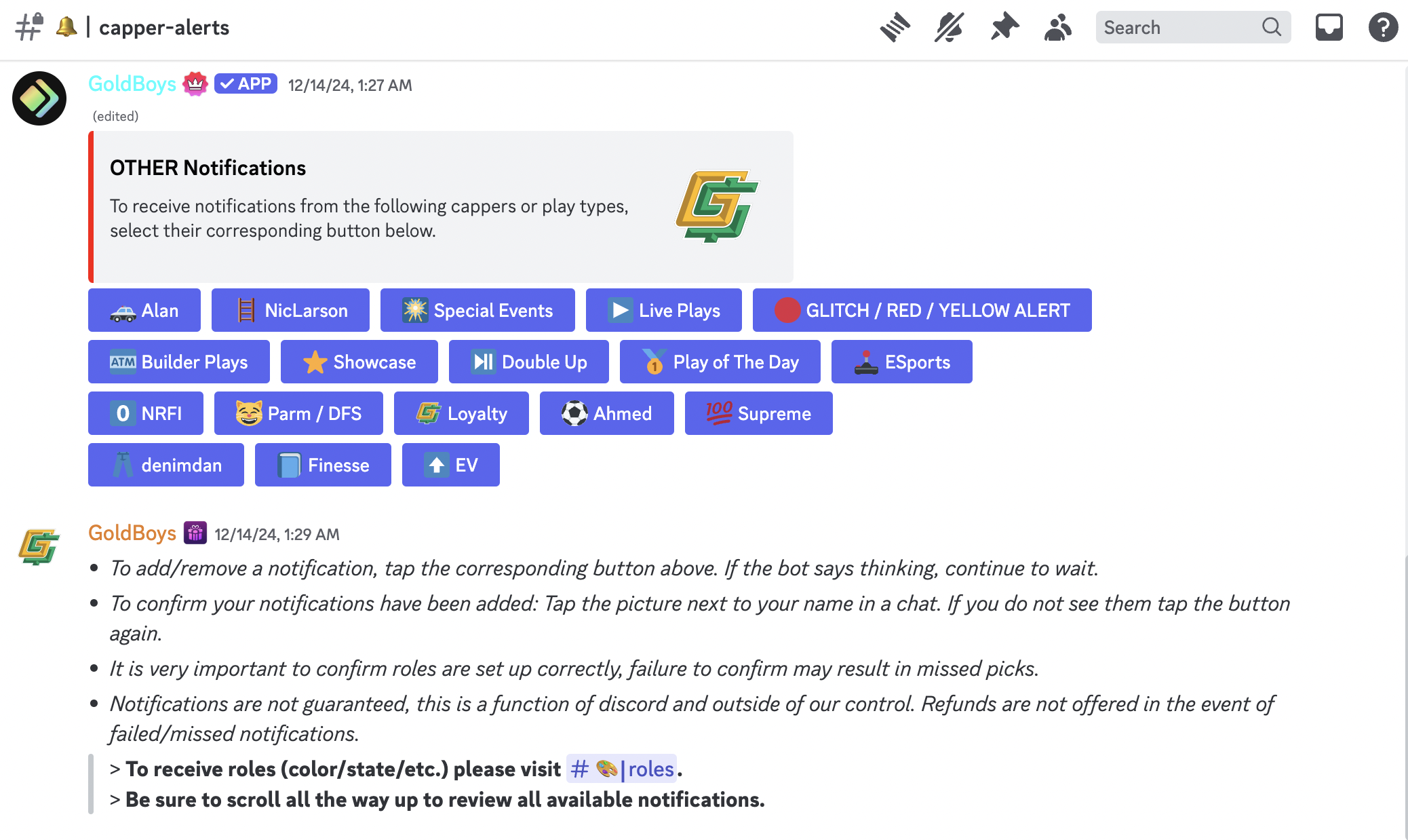 gold boys capper alerts