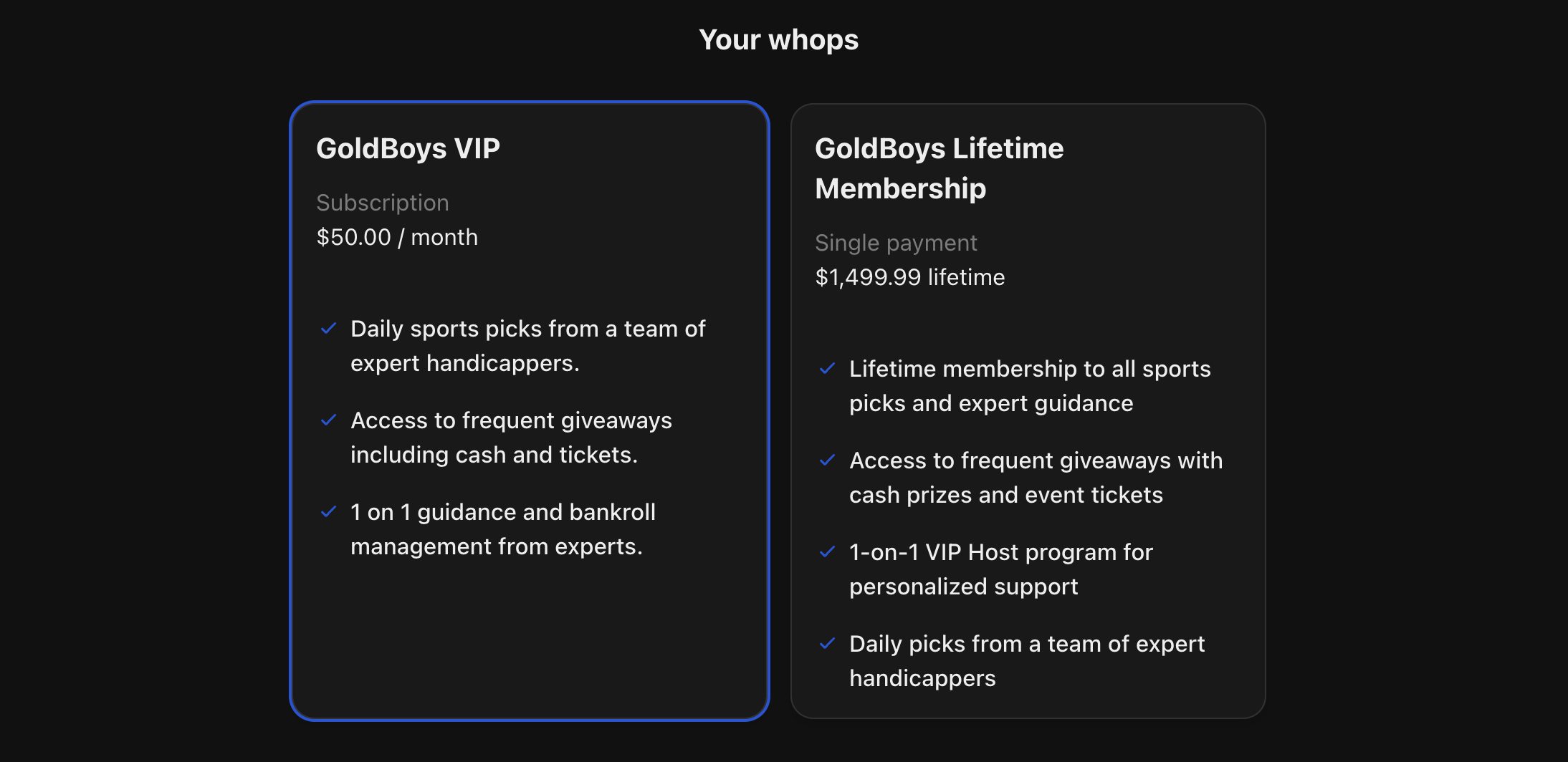 goldboys memberships