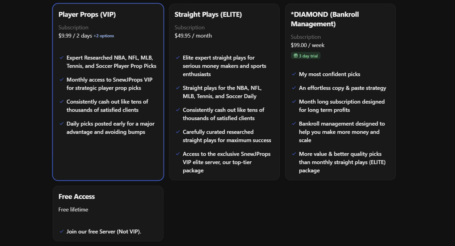 snewj props memberships