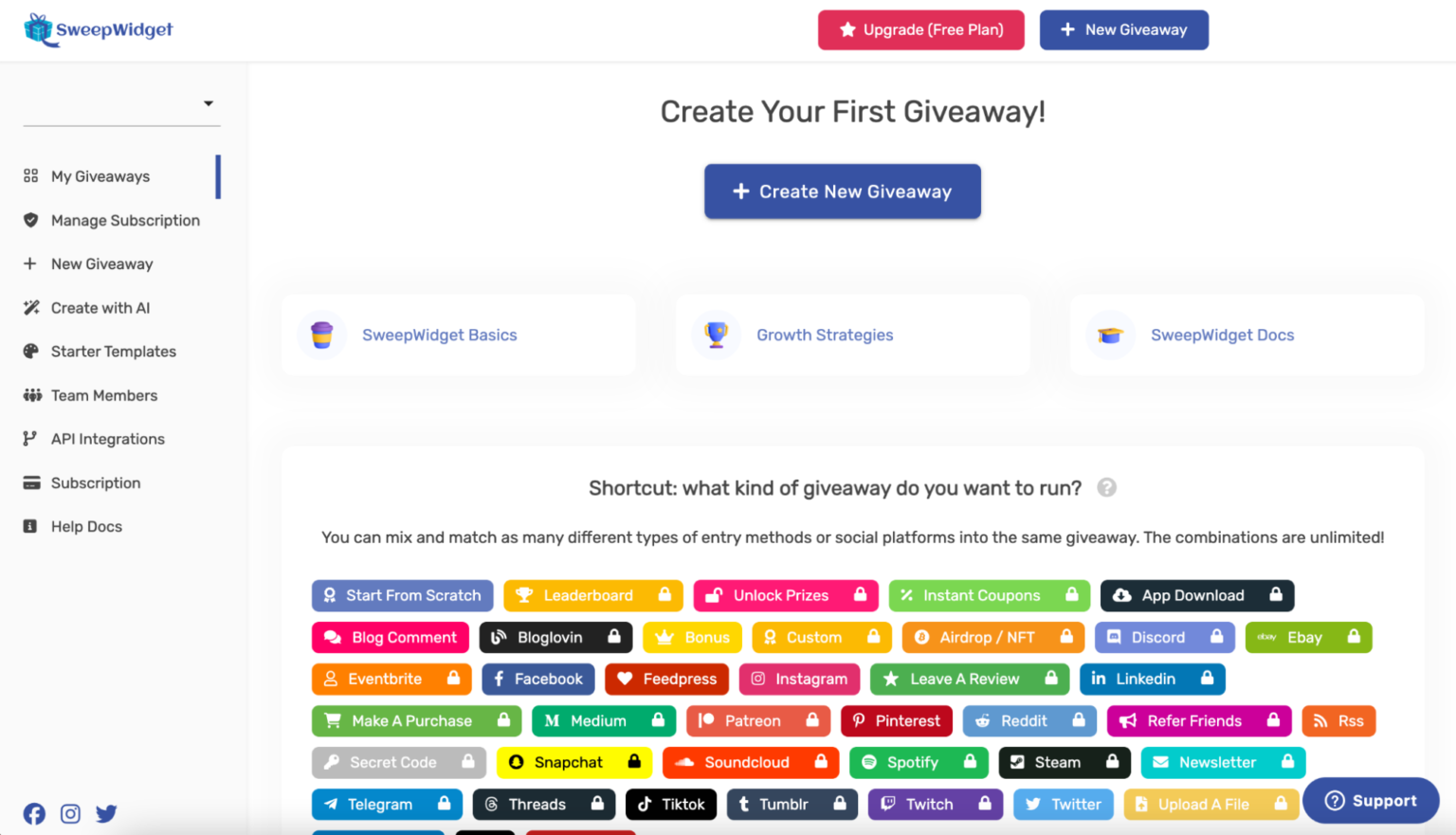 sweep widget integeations