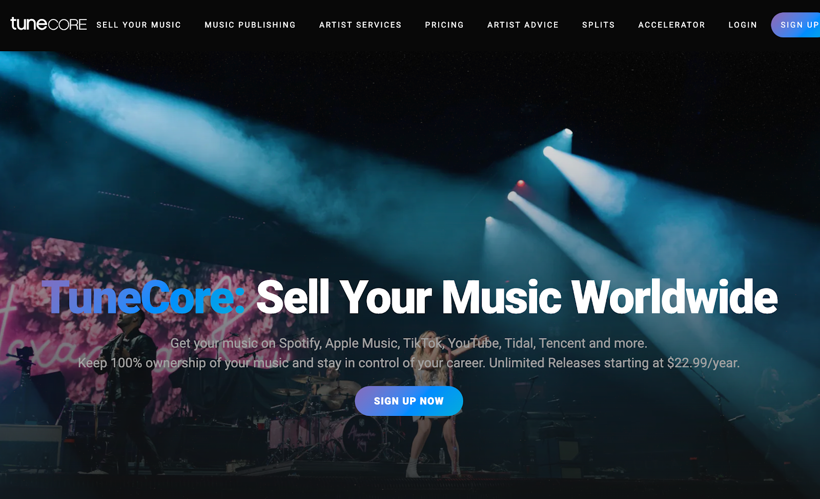 tunecore homepage