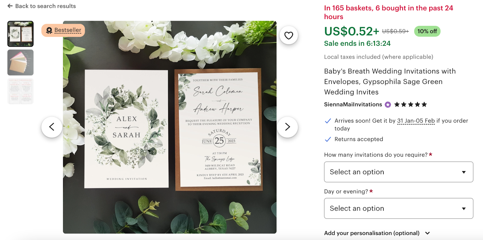 etsy wedding prodcts