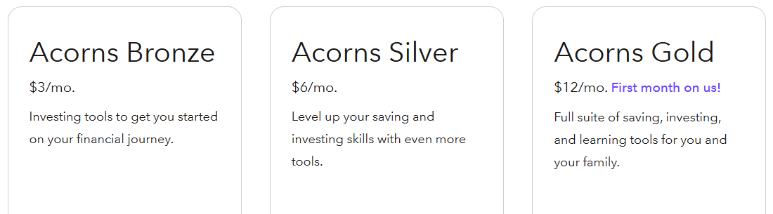 acorns pricing