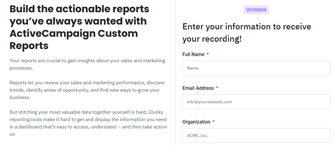 activecampaign recording