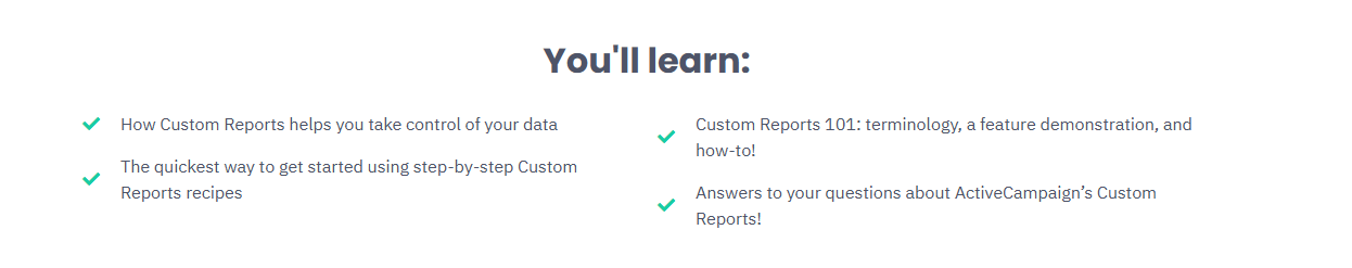 active campaign what you'll learn