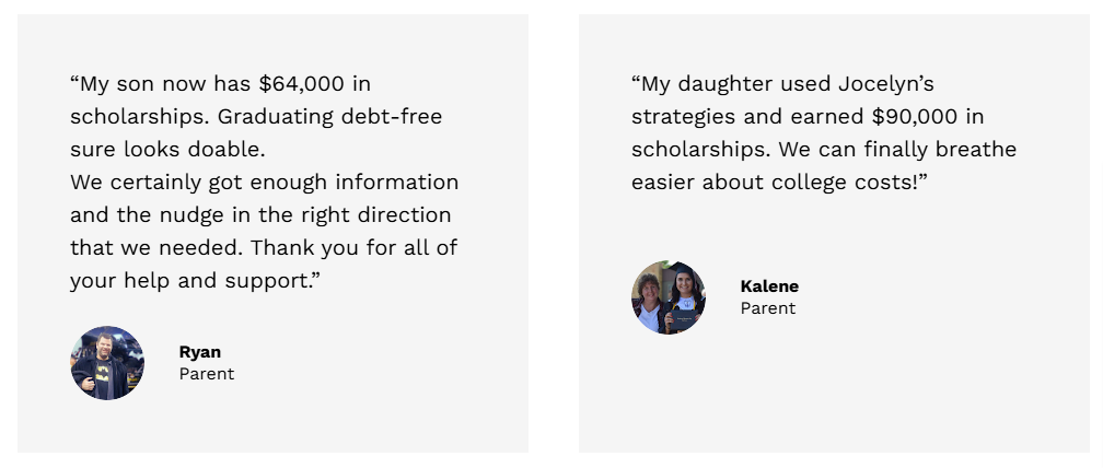 scholarship testimonial