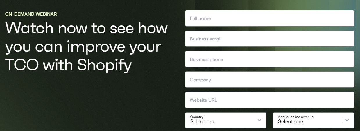 shopify webinar cta