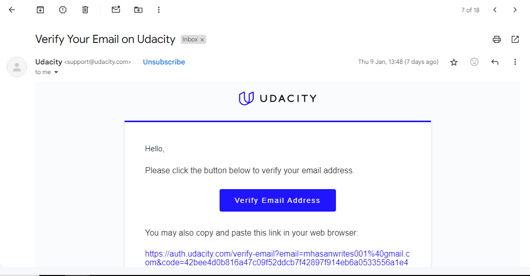 udacity verify