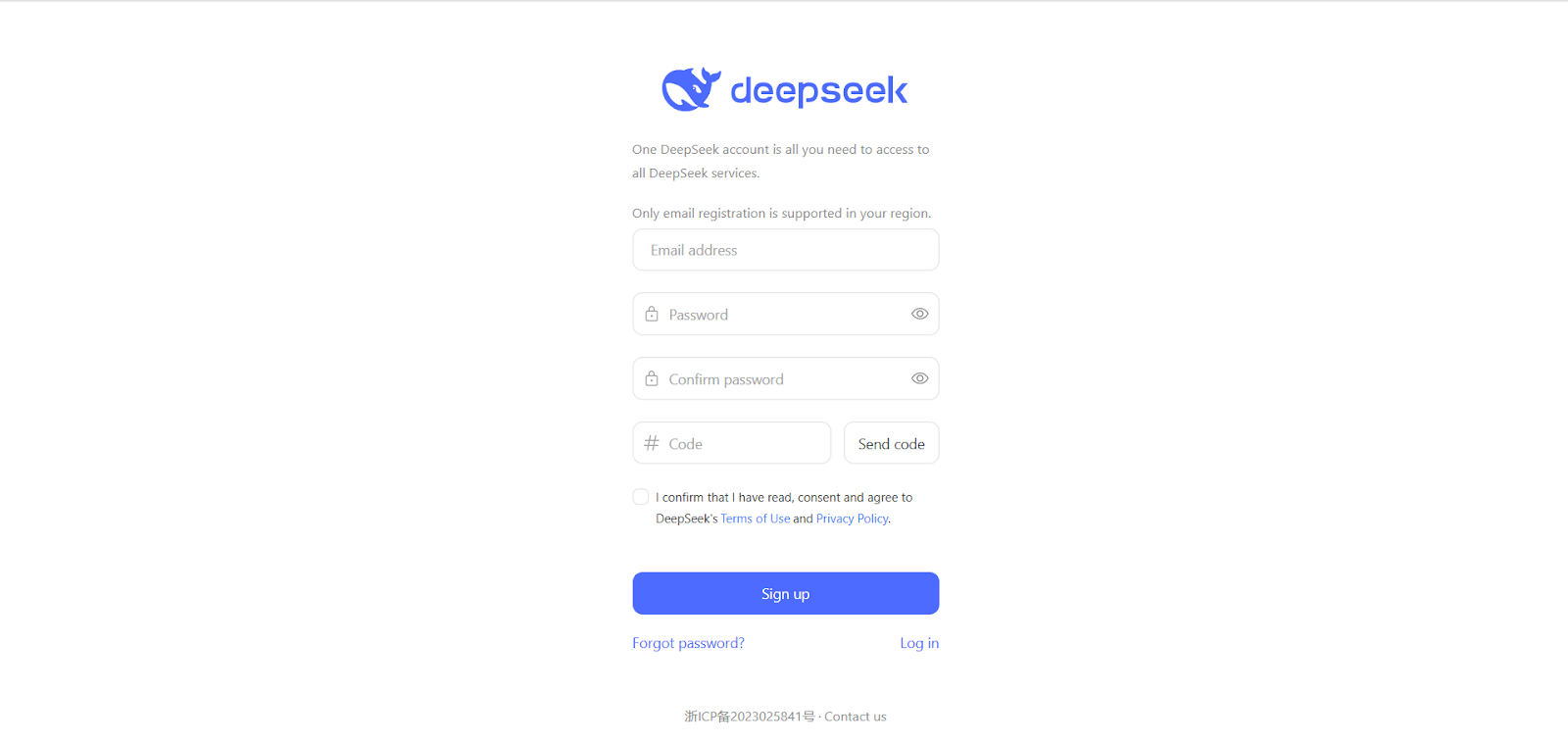 deepseek sign up