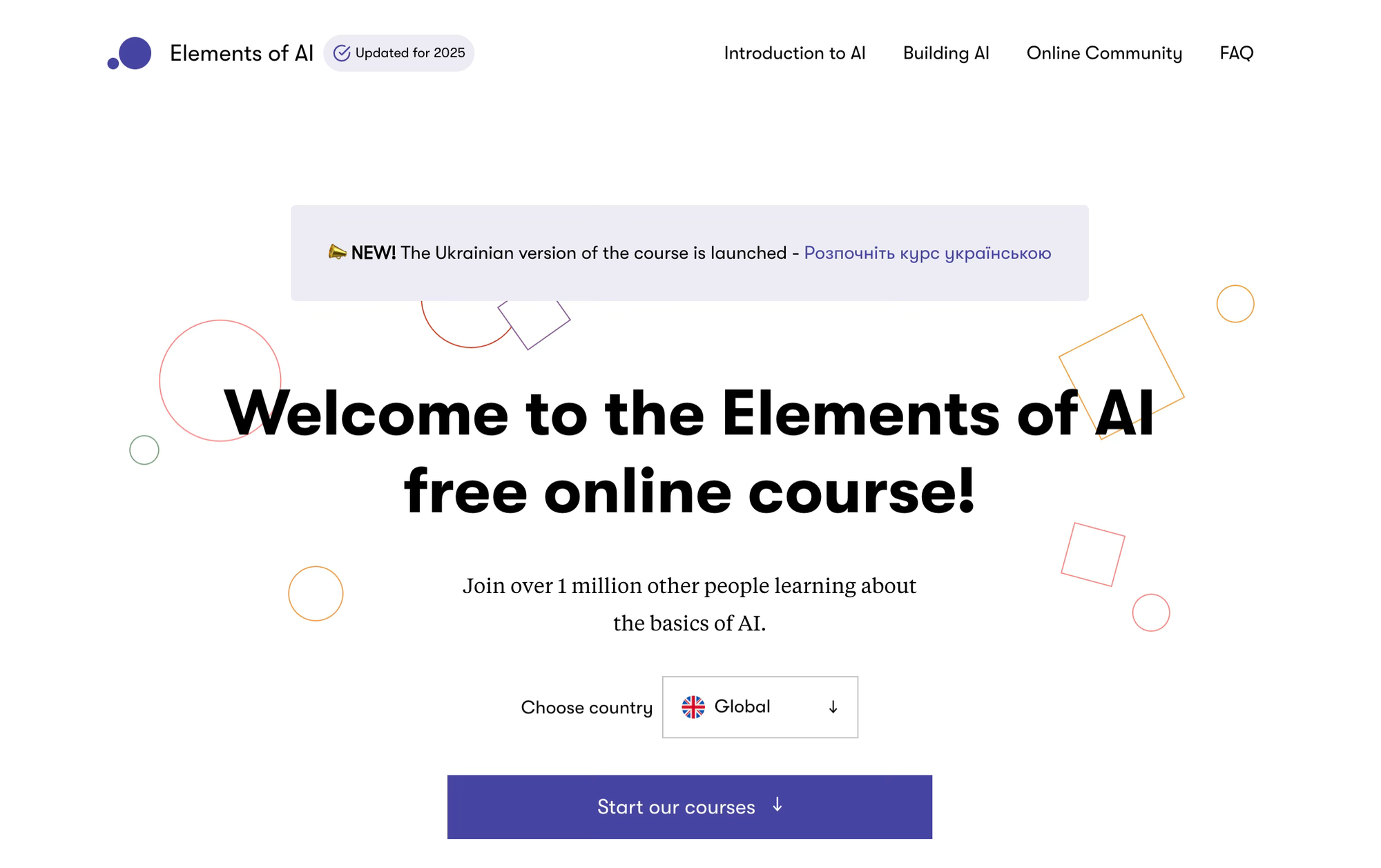 elements of ai course