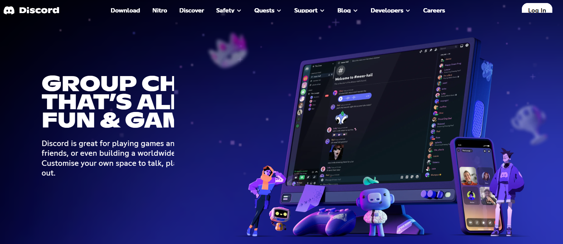 Discord homepage