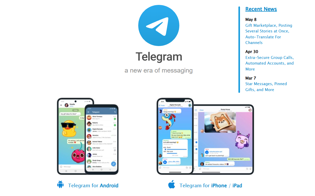 Telegram homepage