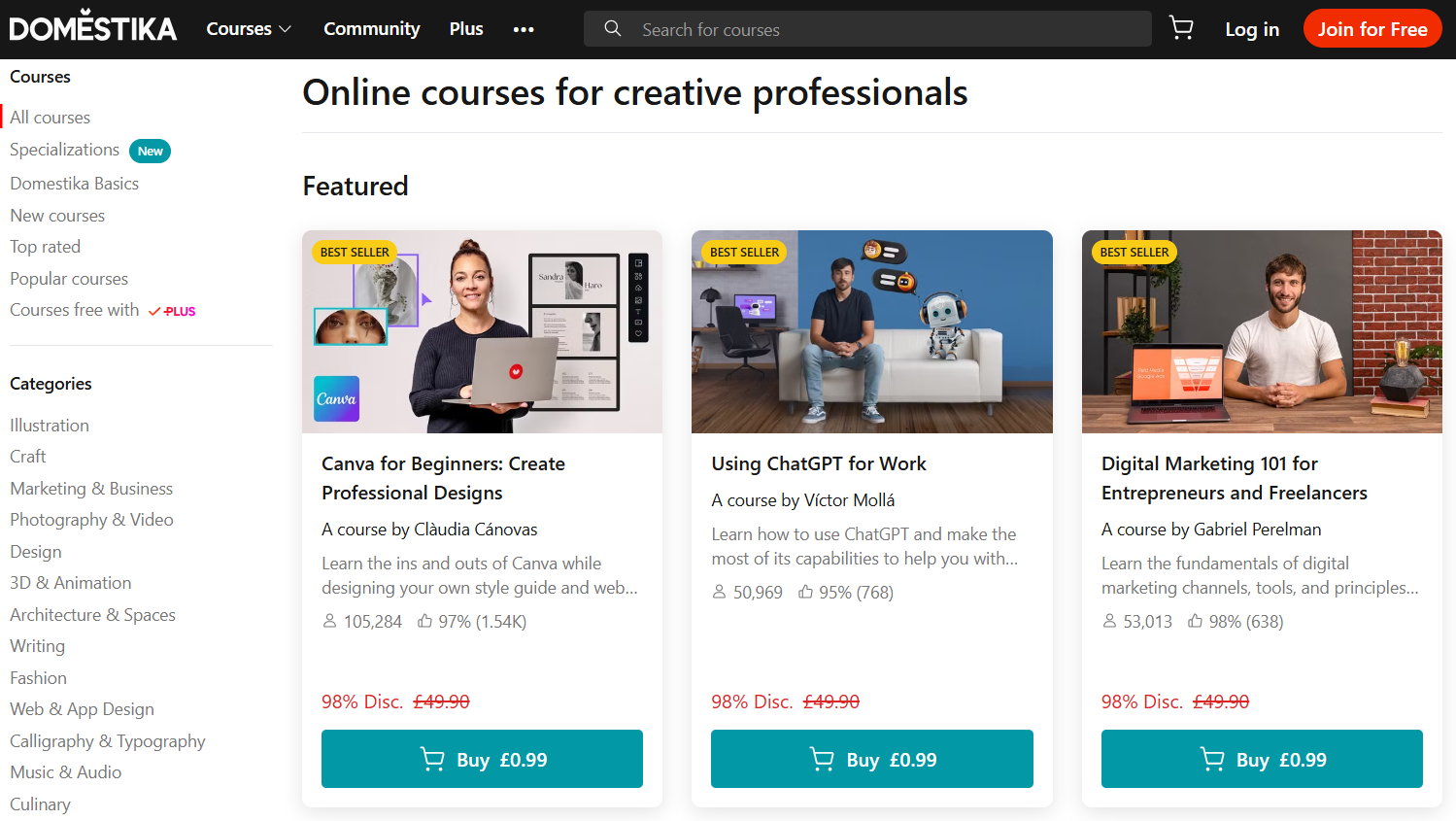 Domestike course page