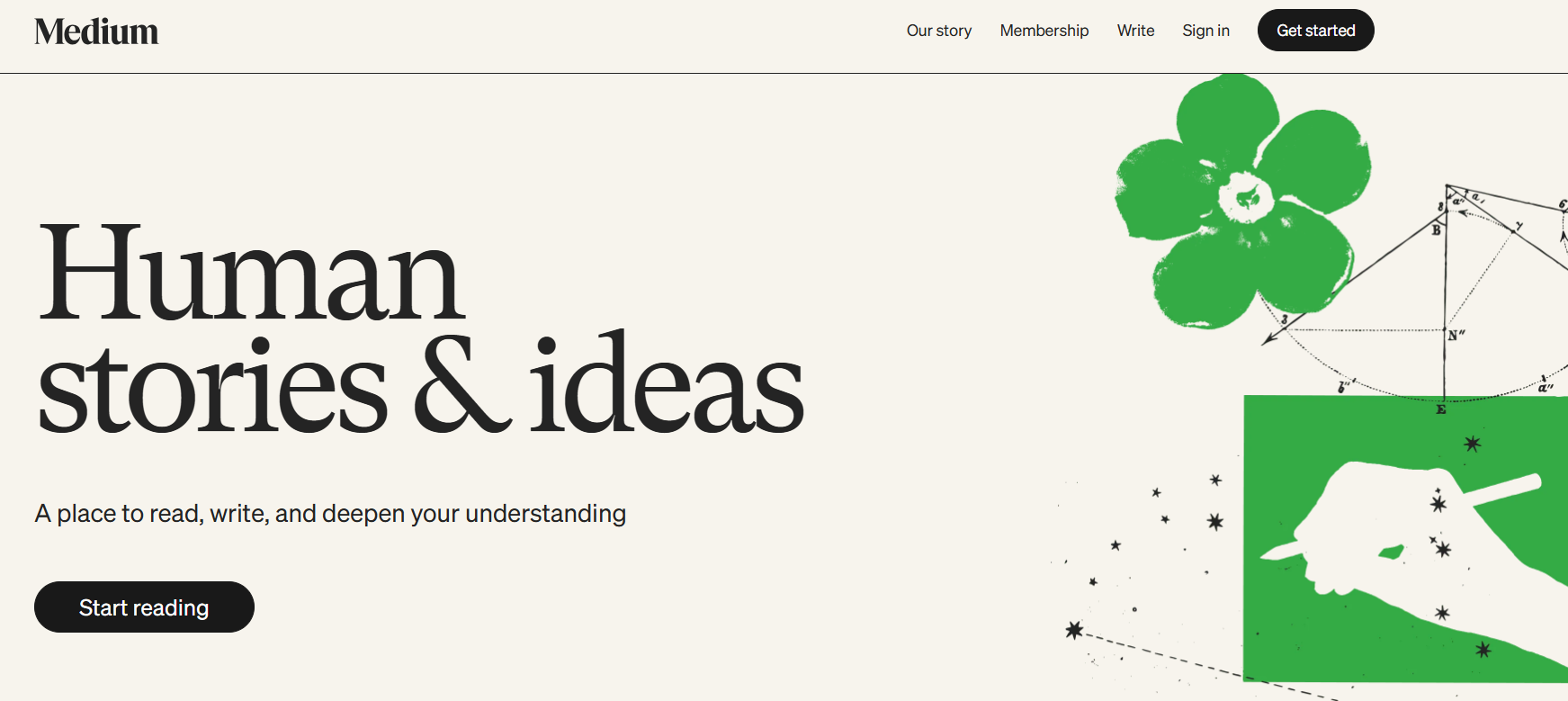 Medium homepage