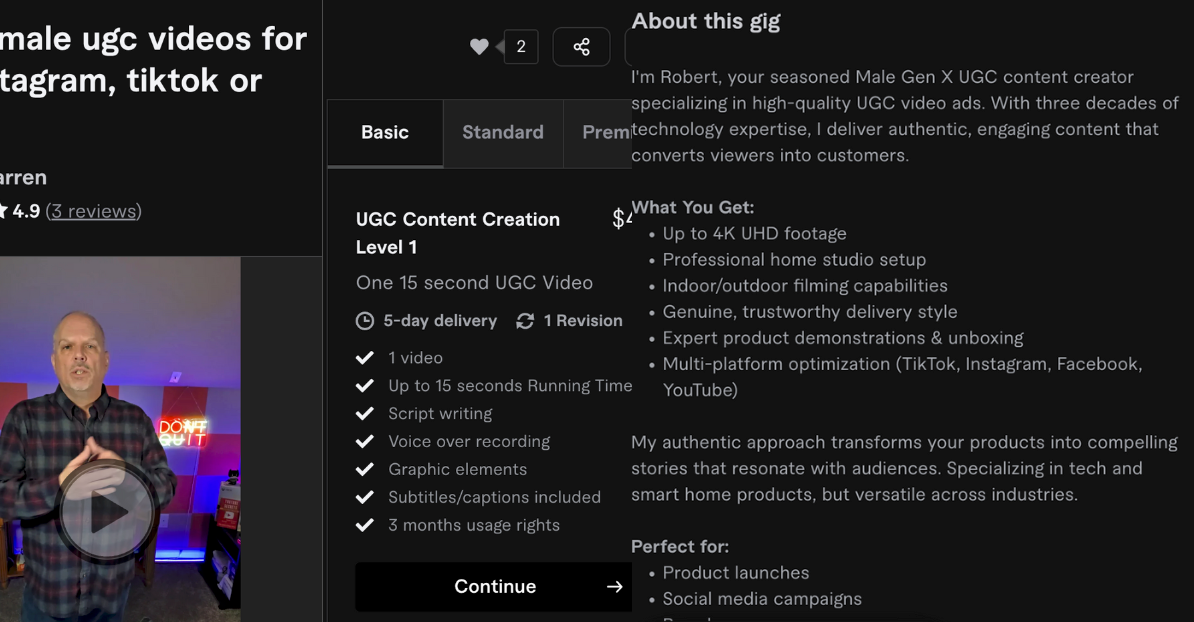 ugc profile