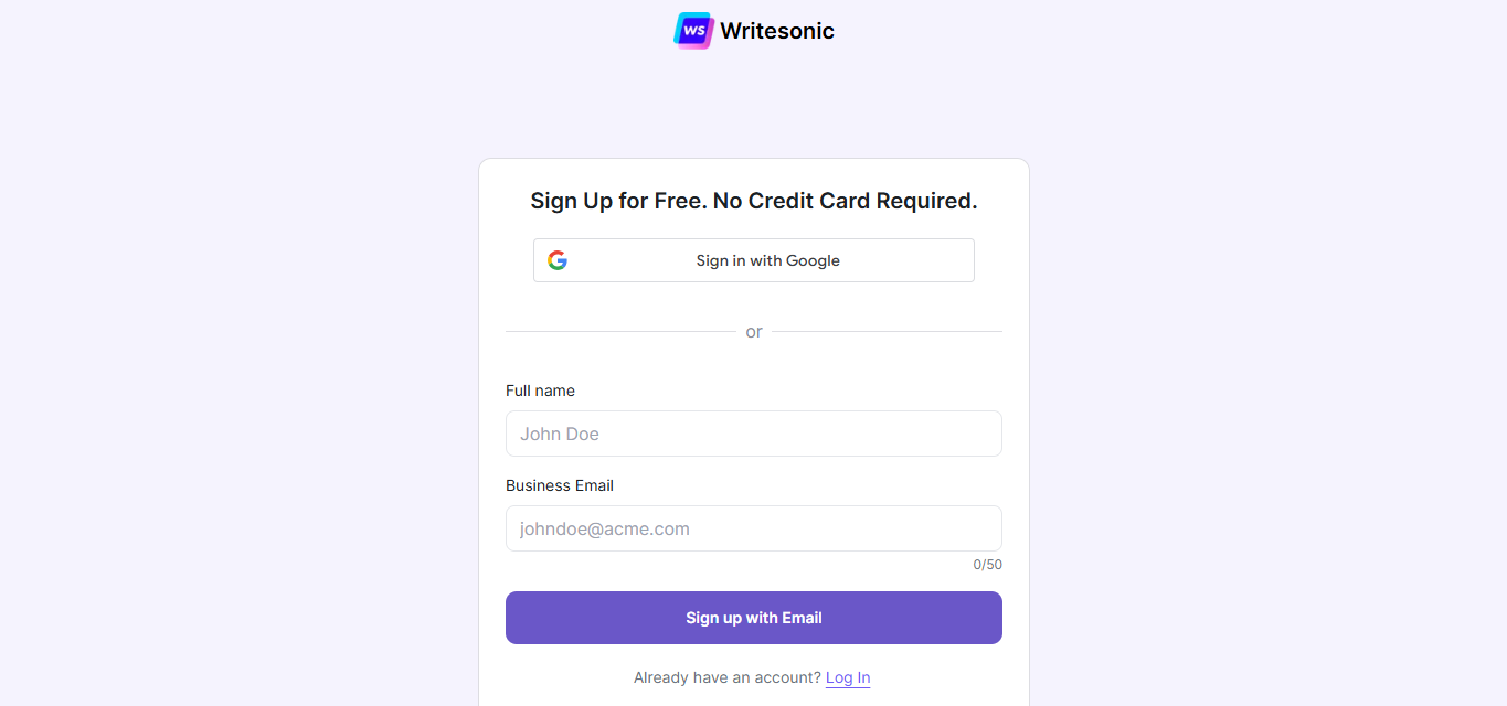 writesonic signup