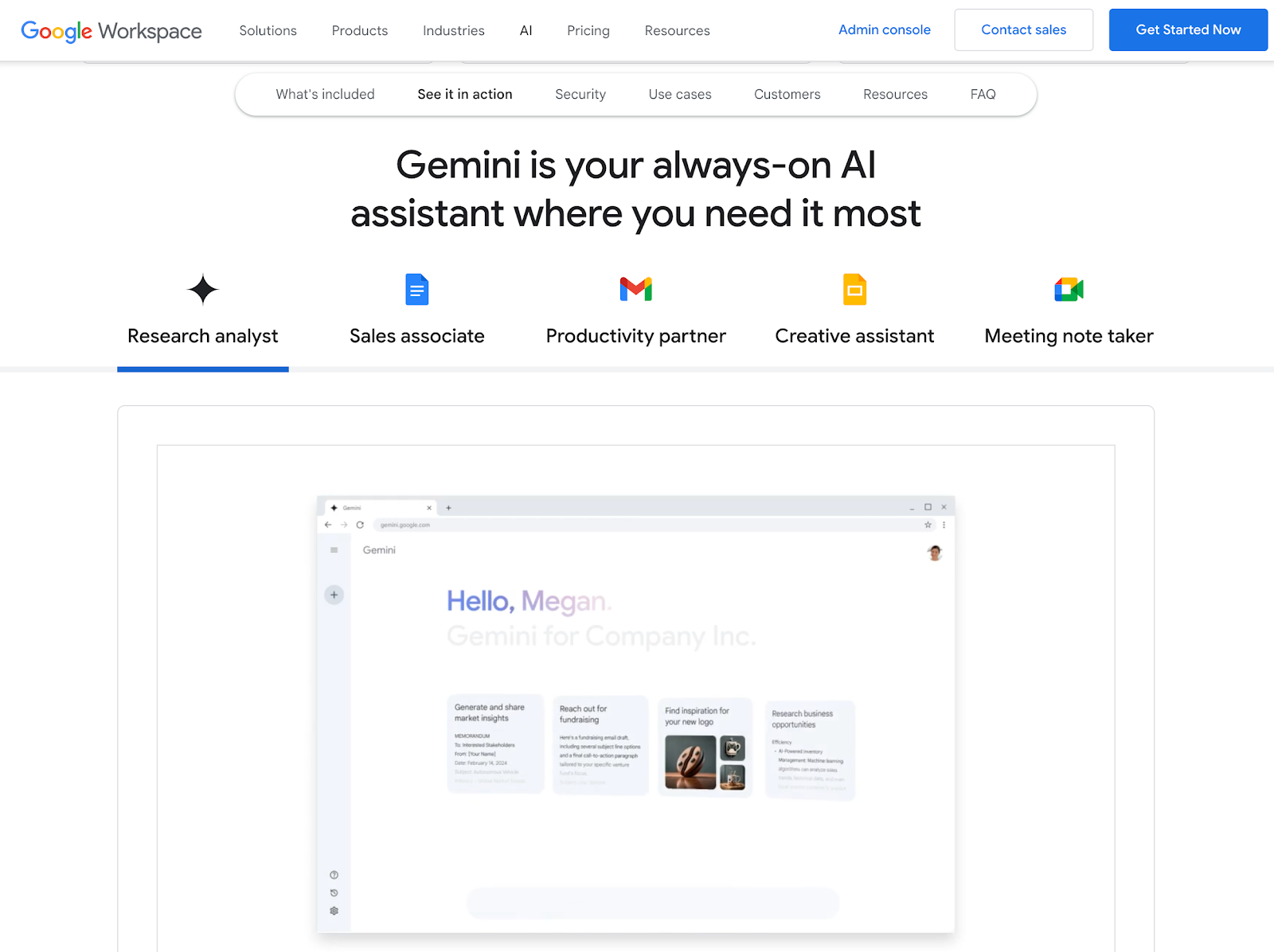 google gemini workspace